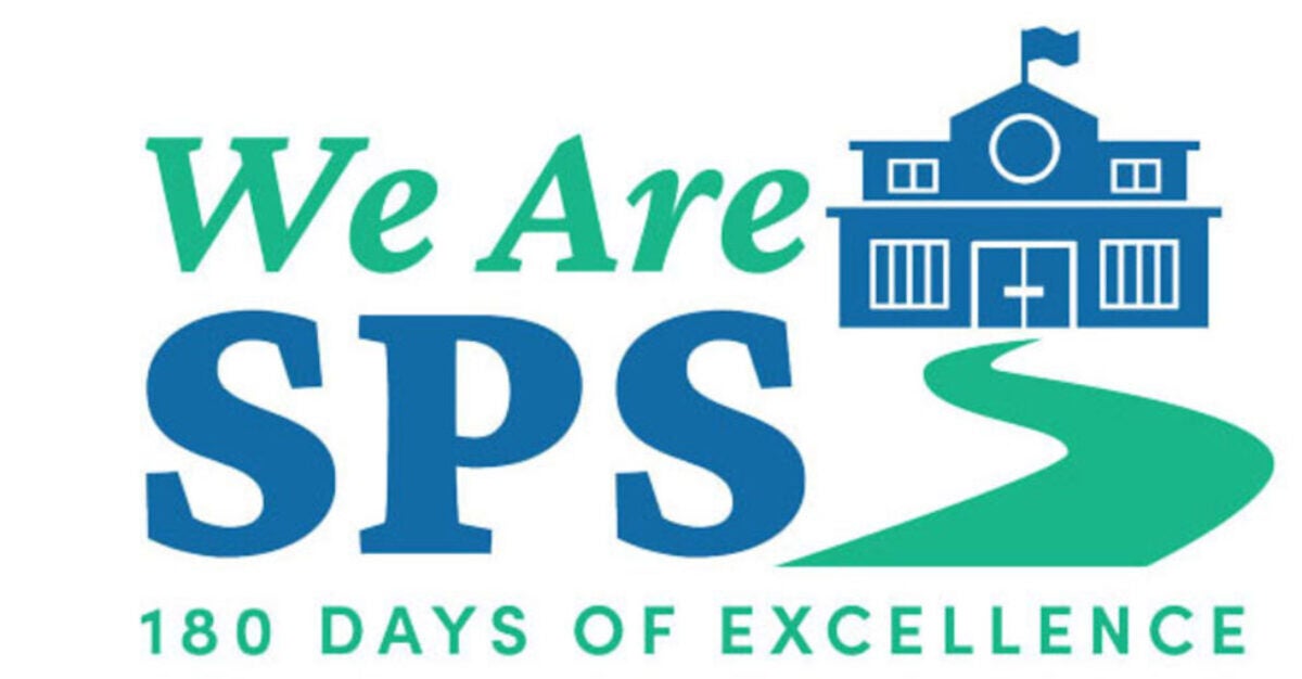 graphic of a school building with the words We Are SPS 180 Days of Excellence